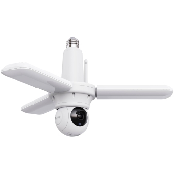WiFi Smart Bulb with 1080P Camera, E27 Socket, PTZ Human Detection, Alarm, and Phone App Control