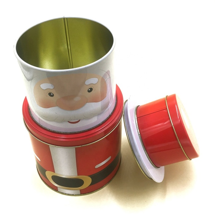 DADI Christmas Cartoon Design Round Gift Tin Box