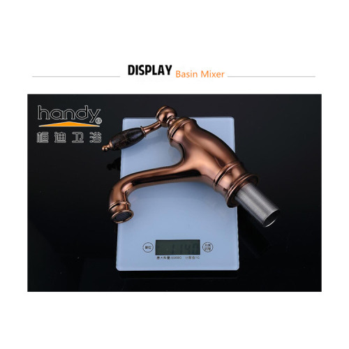 Brass Single Handle Basin Mixer Rose Gold