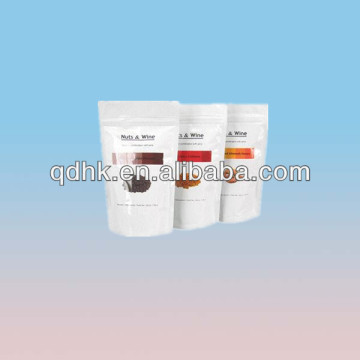 Packaging printing stand up zipper pouch for nuts and wine