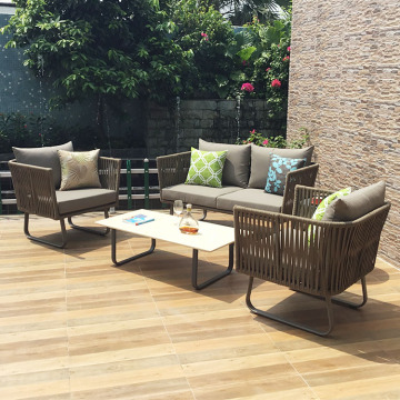 Modern Outdoor Lounge Sectional Patio Furniture Set - Aluminum Garden Sofas