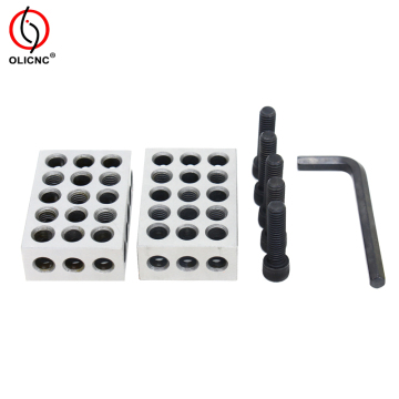 Precision Parallel Blocks 23-Hole Clamping Block Set - Inch and Metric Sizes (2pcs)