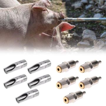 5 pcs Stainless Steel Pig Nipple Automatic Livestock Useful Silver Tone Sheep Waterer Drinker High Quality Pig dirinking water