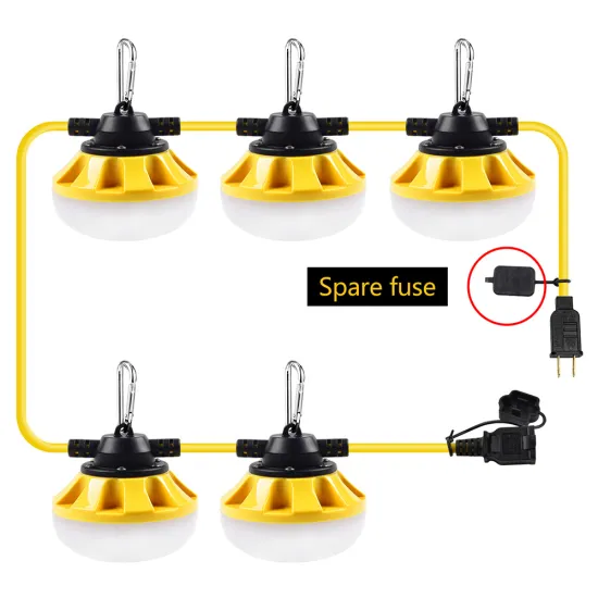 50FT 50W 7000lm Waterproof Temporary String Work Light for Construction Sites