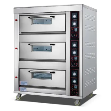Baking Machine Pizza 3 Deck 6trays Gas Deck Oven Bakery Baking Commercial Bread Oven Baking Gas Deck Oven