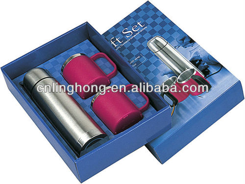 2014 promotional stainless steel thermos business flask cup gift sets