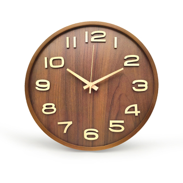 Wooden Wall Clock - Bedroom & Classroom Decor, Round Shape, Non-Ticking