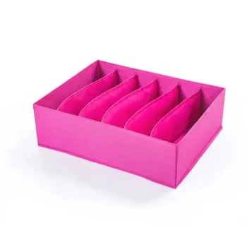 6-Divider Foldable Sock and Underwear Organizer: Portable Storage Box for Closet