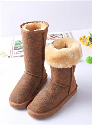 Color leather female winter boots