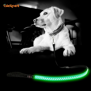 Durable Leather Glowing Up Led Dog Leash