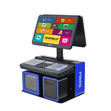 Zhongji Double Screen Supermarkt POS -System mit Dual -Touch -Bildschirmen und Software -Registrierkasse