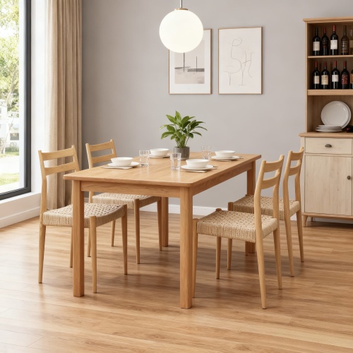 Hand-woven Cord Simplicity Ash Wood Bistro Chair