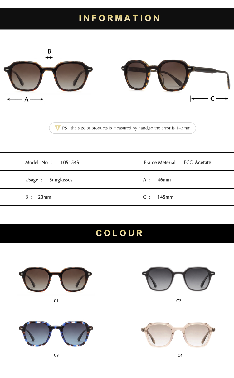 Biodegradable Acetate Polarized Shades Sunglasses