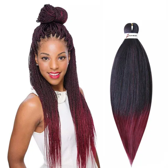Wholesale Private Label Hot Water Setting Prestretched Easy Braid Bulk Synthetic Yaki Ez Braids Ombre Pre Stretched Braiding Hai