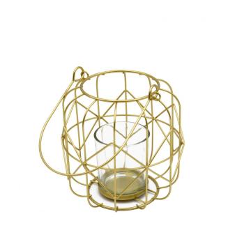 Cylinder Metal Small Size Candle Holder With Glass