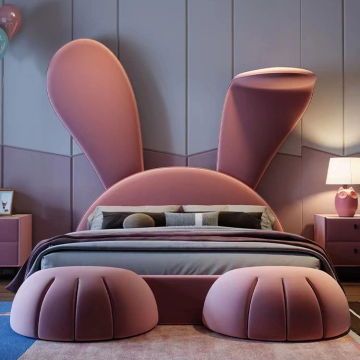 MOYI Luxury King Size Bunny Theme Girls Bed