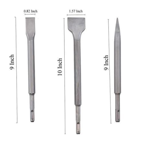 3PCS Multifunction Flat Chisel Point Chisel Conjunto