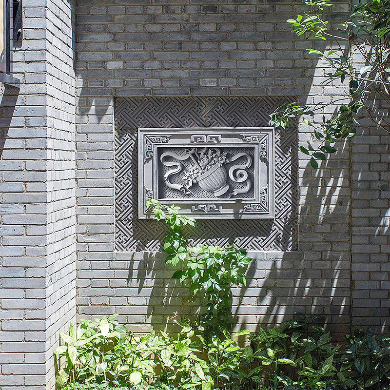 Peacock and Peony Brick Sculpture