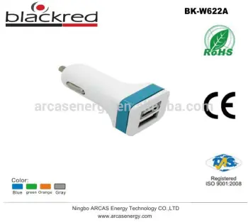 New color Dual 5V 2.1A USB Car Charger, 2 usb car charger, emergency car charger cell phone car charger with led light