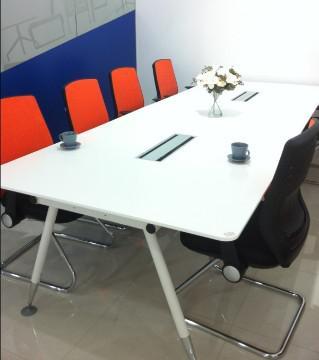 conference table with wire slot