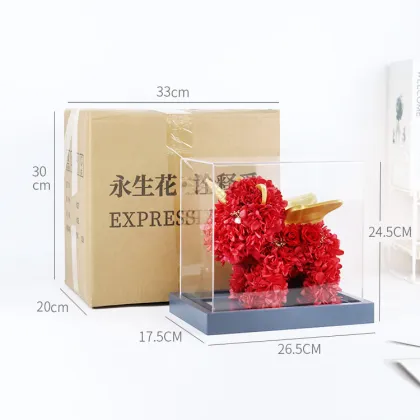 2022 Wholesale Unicorn Eternal Flower Rose Bear Preserved Flower Gift Box