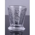 Hand Pressed Flower Design Drinking Glass Tumbler And Goblet