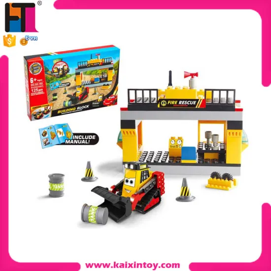 125PCS friction carton construction building block truck set on-u-mind blocks toy