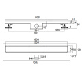 SS304 bathroom linear Adjustable Shower Drain