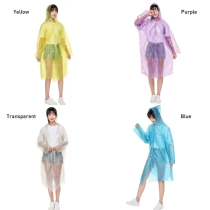 Raincoat Manufacturers: Offering PE Disposable Emergency Waterproof Transparent Outdoor Rain Ponchos