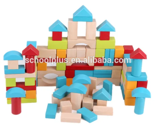 100pc wooden buliding block educational toys for kids