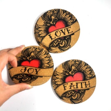 Custom 2 Color LOGO Wooden Coasters for Drinks