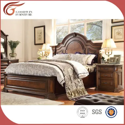 Carved solid wood bed,bed WA150