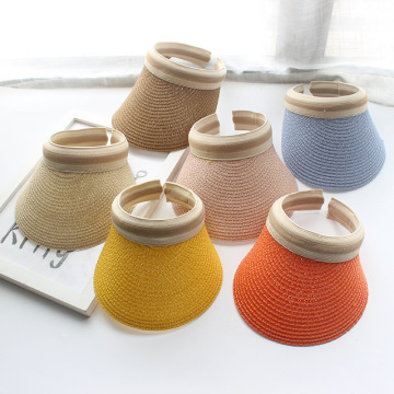 Summer Casual Color Color Straw Visor Hat untuk Anak -anak - Grosir