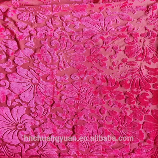 New fashion design 63polyester 30nylon 7lycra burn out korean velvet fabric for dress