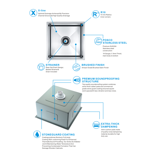 Single Bowl Undermount High Quality Kitchen Sink