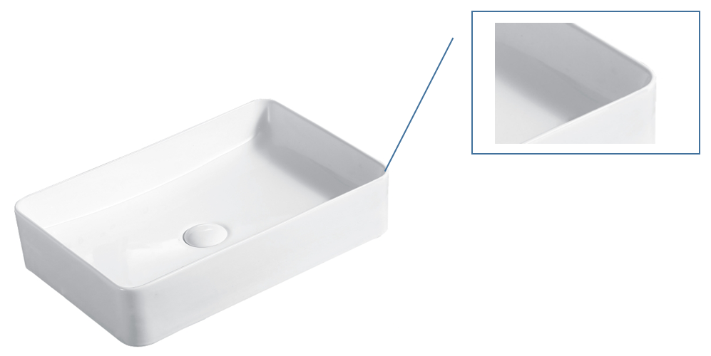 White rectangular top counter basin