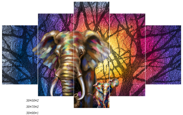 bedroom deco modern simple high quality lovel elephant group oil painting