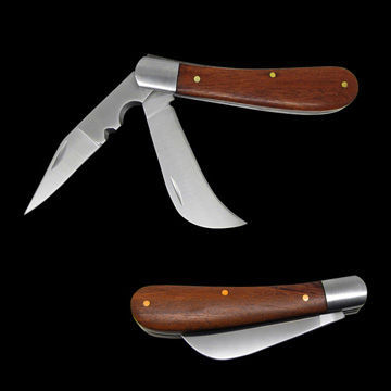 2-blade Pruning Knives with Wooden Handle