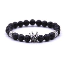 Lava stone women Crown Stretcth Bracelet