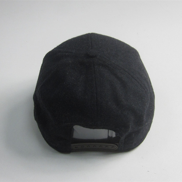 Thick Black Blank Felt Baseball Cap