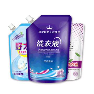 Customized Logo Spout Bag Stand Up Pouches for Liquids like Soap, Shampoo, and Detergent