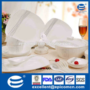 elegant square shape new bone china tableware set