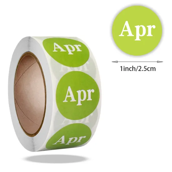 1 Inch Round Month Labels