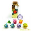 Bescon Ostern Würfel Polyhedral Würfel 7pcs RPG Set in Glas, RPG Würfel Set d4 d6 d8 d10 d12 d20 d% Set von 7 Ostern Würfel-DnD Würfel