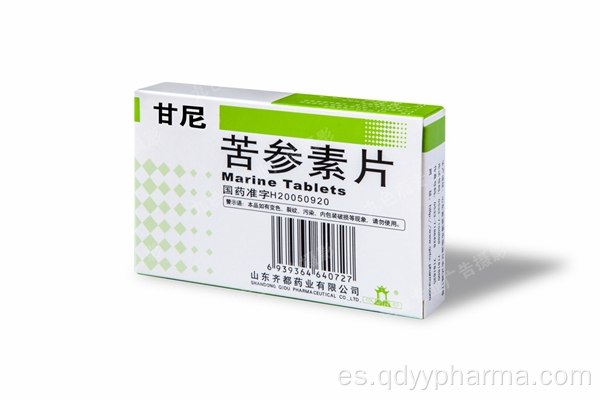 Tabletas marinas 100 mg para enfermedad hepática