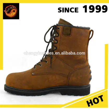 waterproof geniune Leather steel toe with steel middle sole Loggers boots