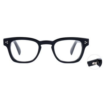 Custom Logo Small Square Frame Rivet Decorated Acetate Optical Glasses - High Quality Frames