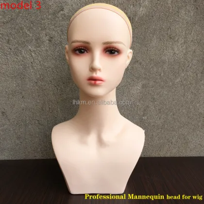 2023 PVC Female Mannequin Head - Asian Mannequin Head with Shoulders for Display