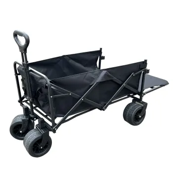 Black Portable Heavy Duty Outdoor Beach Collapsible Folding Shopping Trolley Cart