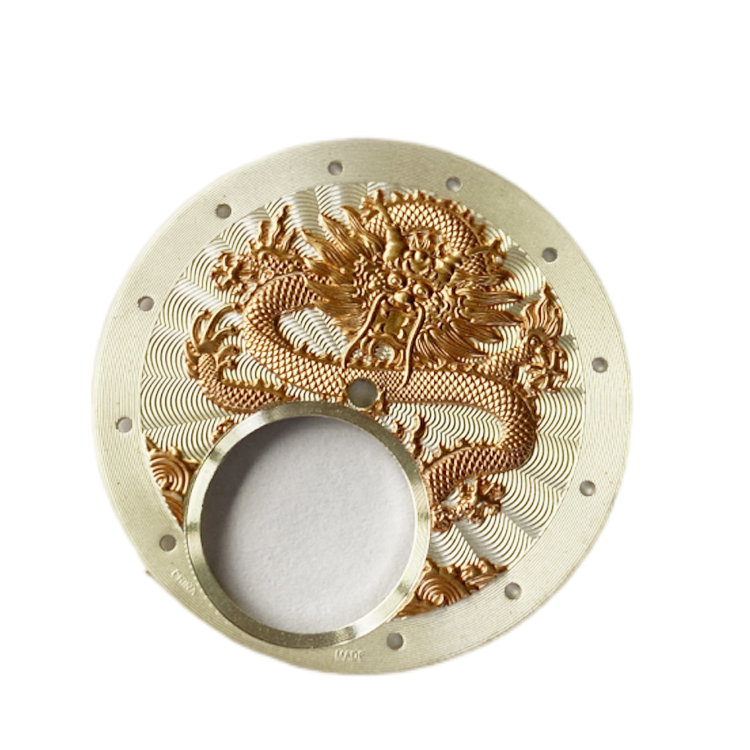 Stamped dragon watch dial tourbillon cutout Watch parts